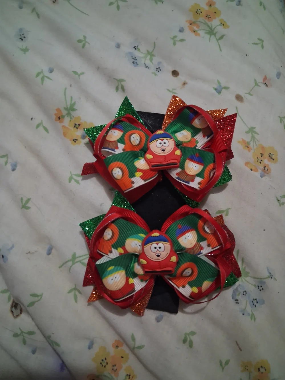 Eric Cartman South Park Character Ribbon Hair Bows - Pack of 2